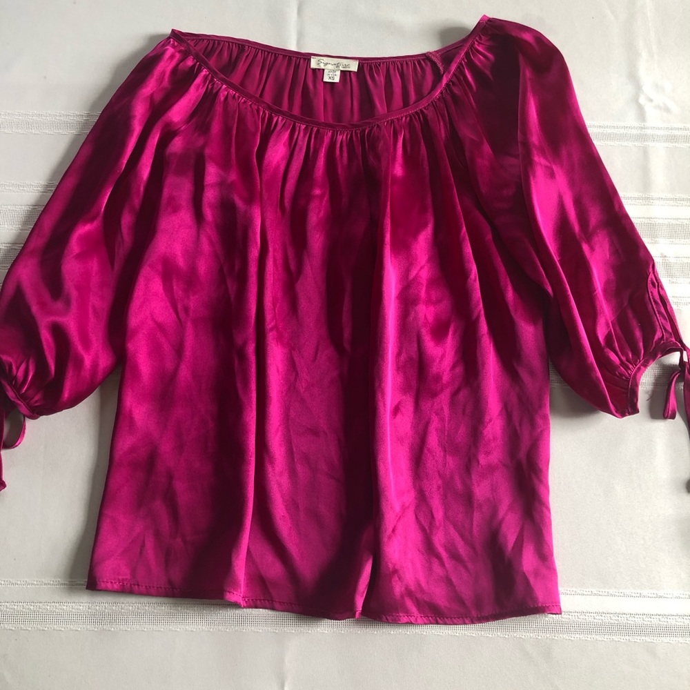 Bright Pink Silky Blouse